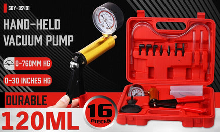HORUSDY Hand Held Vacuum Pump Brake Bleeder Pressure Tester Vacuum Gauge Kit Kings Warehouse 