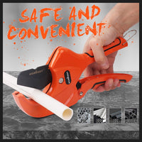 HORUSDY PVC Ratchet Cutter 64mm 2 - 1/2" Deburring Tool Rubber Handle Hand Tool Kings Warehouse 