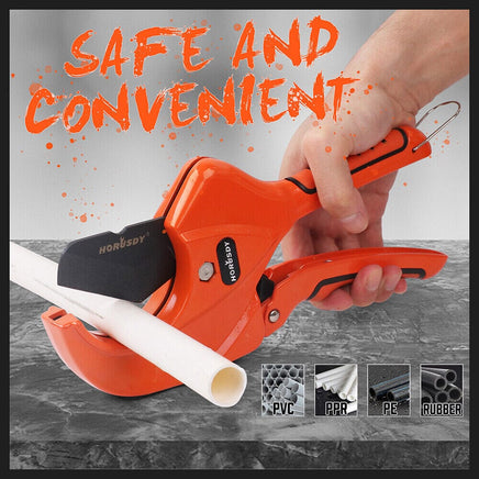 HORUSDY PVC Ratchet Cutter 64mm 2 - 1/2" Deburring Tool Rubber Handle Hand Tool Kings Warehouse 