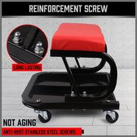 HORUSDY Rolling Creeper Seat Workshop Mechanic Stool Garage Repair Storage Tray Kings Warehouse 