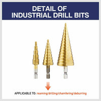 HSS 3pcs Steel Step Cone Set Drill Titanium Bit Hole Cutter 4-12/20/32mm Pouch Kings Warehouse 