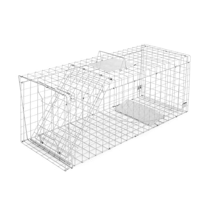 Humane Animal Trap Cage 150 x 50 x 53cm - Silver Pet Care > Pest Control Kings Warehouse 
