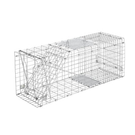 Humane Animal Trap Cage 66 x 23 x 25cm - Silver Farm Supplies Kings Warehouse