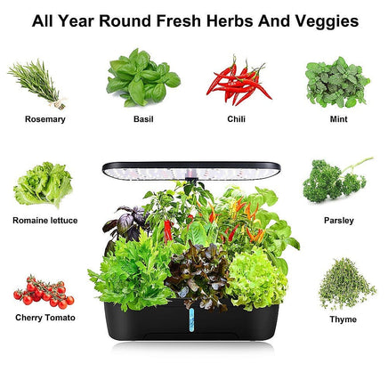Hydroponics Growing System Indoor Germination Kit 12 Pods Home Gardening LED Kings Warehouse 