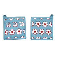 IDC Homewares Set of 2 Cotton Bud Blue Pot Holders Kings Warehouse 