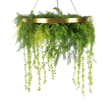 Imitation Gold Artificial Hanging Green Wall Disc 80cm (Limited Edition) UV Resistant Foliage Kings Warehouse 