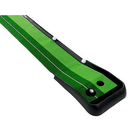 Indoor Practice Putting Green 2.5m Mat Inclined Ball Return Fake Grass 2 Holes KingsWarehouse 