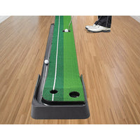 Indoor Practice Putting Green 2.5m Mat Inclined Ball Return Fake Grass 2 Holes KingsWarehouse 