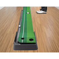 Indoor Practice Putting Green 2.5m Mat Inclined Ball Return Fake Grass 2 Holes KingsWarehouse 