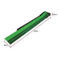 Indoor Practice Putting Green 2.5m Mat Inclined Ball Return Fake Grass 2 Holes KingsWarehouse 