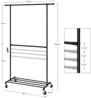 Industrial Clothing Rack Wheels Double Rod Kings Warehouse 