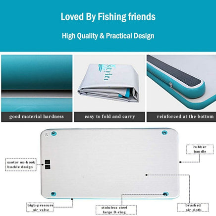 Inflatable Floating Fishing Dock Platform For Adults And Children - Plus Version Kings Warehouse 