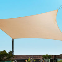 Instahut 2 x 4m Waterproof Rectangle Shade Sail Cloth - Sand Beige Shading Kings Warehouse 