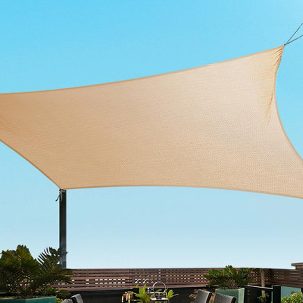 Instahut 2 x 4m Waterproof Rectangle Shade Sail Cloth - Sand Beige Shading Kings Warehouse 