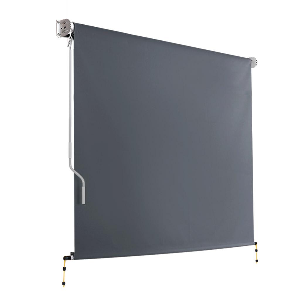 Instahut 2.1m x 2.5m Retractable Roll Down Awning - Grey Instahut Kings Warehouse 