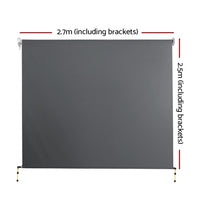 Instahut 2.7m x 2.5m Retractable Roll Down Awning - Grey Instahut Kings Warehouse 