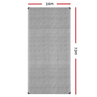Instahut 3.6x7.3m Tarp Camping Tarps Poly Tarpaulin Heavy Duty Cover 180gsm Silver Camping > Outdoor Kings Warehouse 