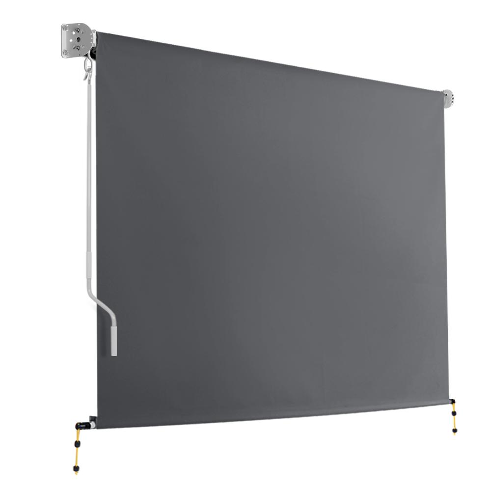 Instahut 3m x 2.5m Retractable Roll Down Awning - Grey Instahut Kings Warehouse 