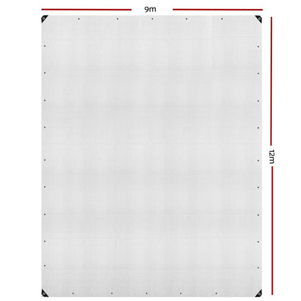 Instahut 9x12m Tarp Camping Tarps Poly Tarpaulin Heavy Duty Cover 135gsm Clear Outdoor Kings Warehouse 