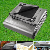 Instahut 9x12m Tarp Camping Tarps Poly Tarpaulin Heavy Duty Cover 180gsm Silver Camping > Outdoor Kings Warehouse 