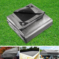 Instahut 9x12m Tarp Camping Tarps Poly Tarpaulin Heavy Duty Cover 180gsm Silver Camping > Outdoor Kings Warehouse 