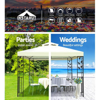 Instahut Gazebo 3x3m Marquee Outdoor Party Wedding Gazebos Tent Iron Art Shading Kings Warehouse 