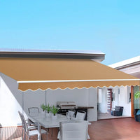Instahut Retractable Folding Arm Awning Outdoor Awning Sunshade 4Mx2.5M Beige Kings Warehouse 