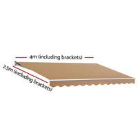 Instahut Retractable Folding Arm Awning Outdoor Awning Sunshade 4Mx2.5M Beige Kings Warehouse 