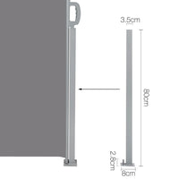 Instahut Retractable Side Awning Shade 1.8 x 3m - Grey Shading Kings Warehouse 