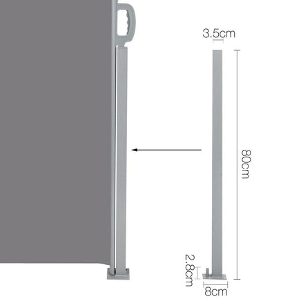 Instahut Retractable Side Awning Shade 1.8 x 3m - Grey Shading Kings Warehouse 