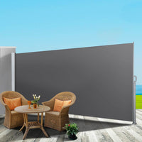 Instahut Retractable Side Awning Shade 1.8 x 3m - Grey Shading Kings Warehouse 