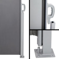 Instahut Retractable Side Awning Shade 1.8 x 3m - Grey Shading Kings Warehouse 