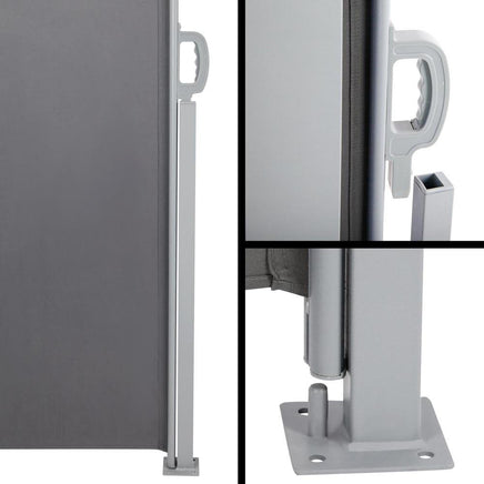 Instahut Retractable Side Awning Shade 1.8 x 3m - Grey Shading Kings Warehouse 