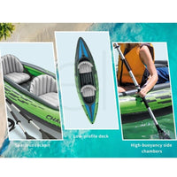 Intex Sports Challenger K2 Inflatable Kayak 2 Seat Floating Boat Oars River/Lake 68306NP Kings Warehouse 