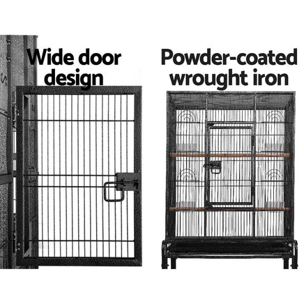 i.Pet Bird Cage Pet Cages Aviary 144CM Large Travel Stand Budgie Parrot Toys Bird Kings Warehouse 