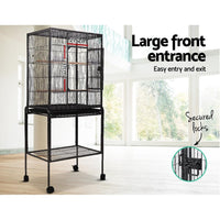 i.Pet Bird Cage Pet Cages Aviary 144CM Large Travel Stand Budgie Parrot Toys Bird Kings Warehouse 