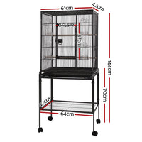 i.Pet Bird Cage Pet Cages Aviary 144CM Large Travel Stand Budgie Parrot Toys Bird Kings Warehouse 