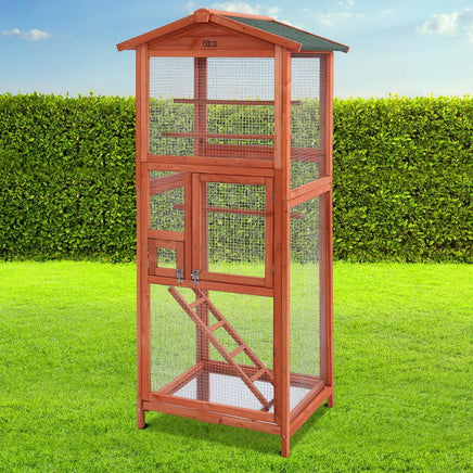 i.Pet Bird Cage Wooden Pet Cages Aviary Large Carrier Travel Canary Cockatoo Parrot XL Coops & Hutches Kings Warehouse 
