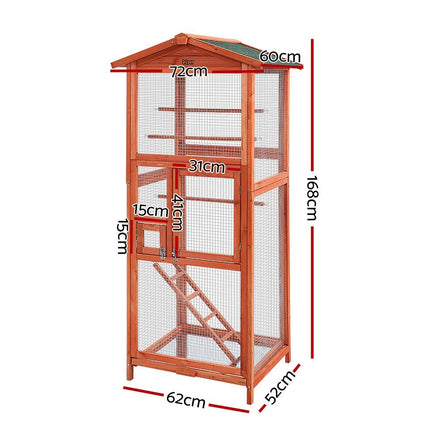 i.Pet Bird Cage Wooden Pet Cages Aviary Large Carrier Travel Canary Cockatoo Parrot XL Coops & Hutches Kings Warehouse 