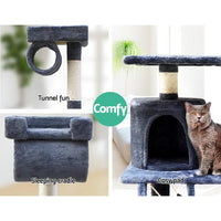 i.Pet Cat Tree 141cm Trees Scratching Post Scratcher Tower Condo House Furniture Wood Cat Supplies Kings Warehouse 
