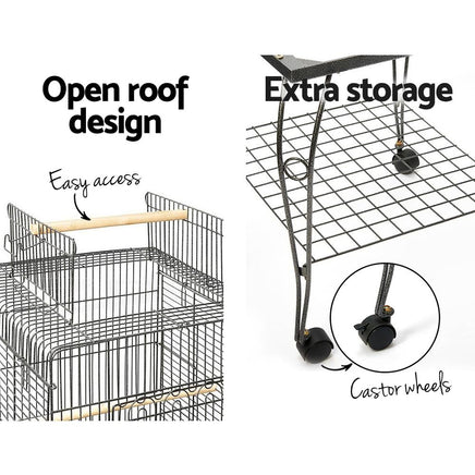 i.Pet Large Bird Cage with Perch - Black Bird Kings Warehouse 