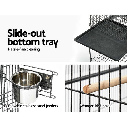 i.Pet Large Bird Cage with Perch - Black Bird Kings Warehouse 