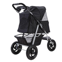 i.Pet Pet Stroller Dog Carrier Foldable Pram Large Black Cat Supplies Kings Warehouse 