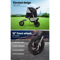 i.Pet Pet Stroller Dog Carrier Foldable Pram Large Black Cat Supplies Kings Warehouse 