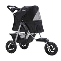 i.Pet Pet Stroller Dog Carrier Foldable Pram Large Black Cat Supplies Kings Warehouse 