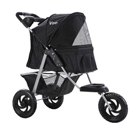 i.Pet Pet Stroller Dog Carrier Foldable Pram Large Black Cat Supplies Kings Warehouse 
