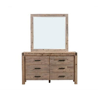 Java Dresser Table Mirror Makeup Cabinet with Drawer Oak Bedroom Kings Warehouse 