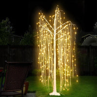 Jingle Jollys 1.8M LED Christmas Tree Willow Xmas Fibre Optic Warm White Lights Christmas Kings Warehouse 