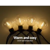 Jingle Jollys 23m LED Festoon String Lights 20 Bulbs Kits Wedding Party Christmas G80 Lights Kings Warehouse 