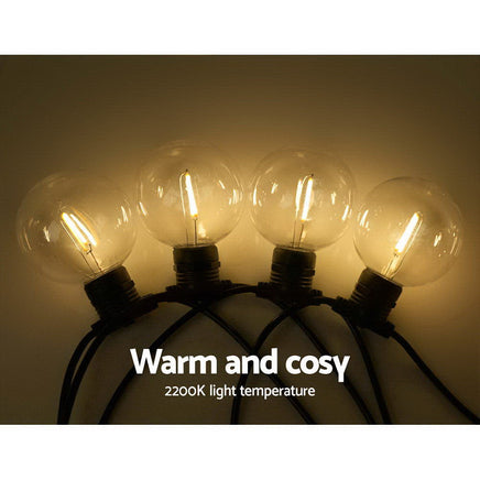 Jingle Jollys 23m LED Festoon String Lights 20 Bulbs Kits Wedding Party Christmas G80 Lights Kings Warehouse 